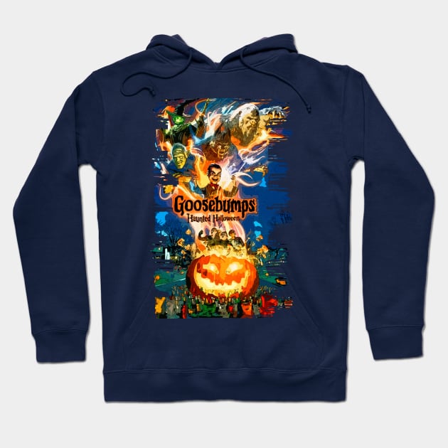 Goosebumps Haunted Halloween Halftoned Hoodie by Joker & Angel